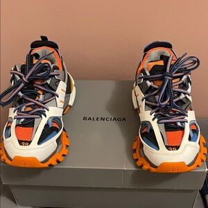 Balenciaga Mens/Women’s Sneakers in Orange, Blue, and White